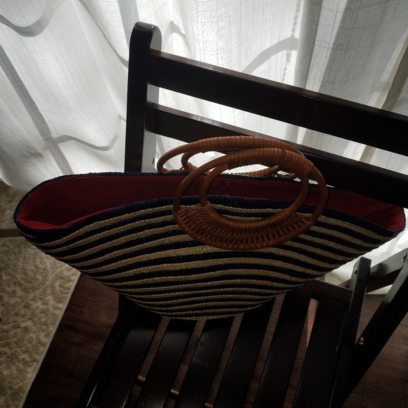 RARE, VINTAGE, Beach/ Market/ Picnic Bag! WOVEN BAGS ARE THE PICTURE OF SUMMER! - Picture 4 of 13
